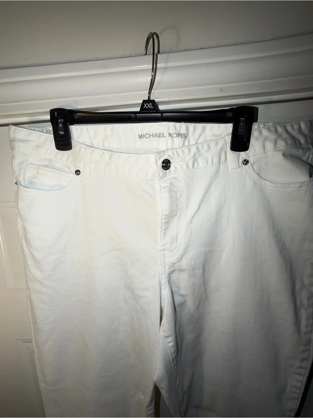 Michael Kors White Denim Jeans with Branded Back Pocket. Sz 16w